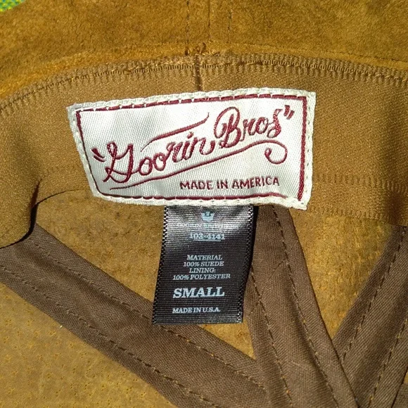 Goorin Bros Suede Newsboy Cap Eight Panel Hat Brown Leather  display picture 3